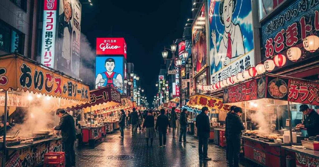 Osaka Dotonbori street food night Japan travel