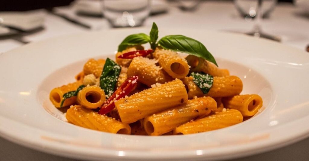 Famous spicy rigatoni at one of the top restaurants to visit in Manhatta