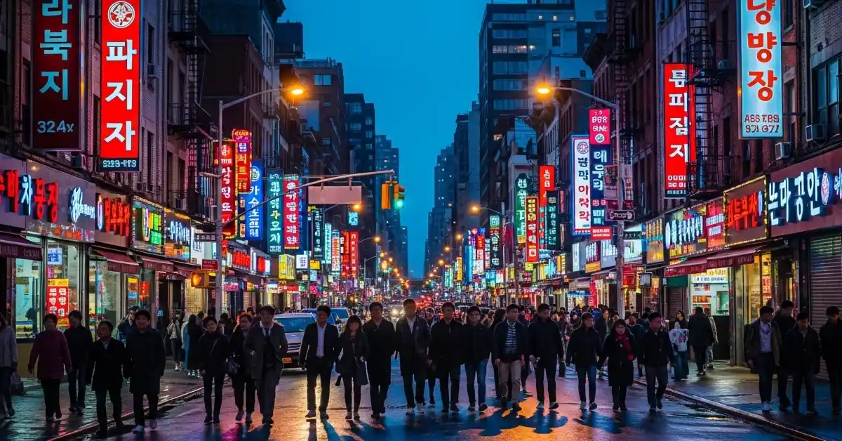 Koreatown NYC Korea Way street view with best restaurants