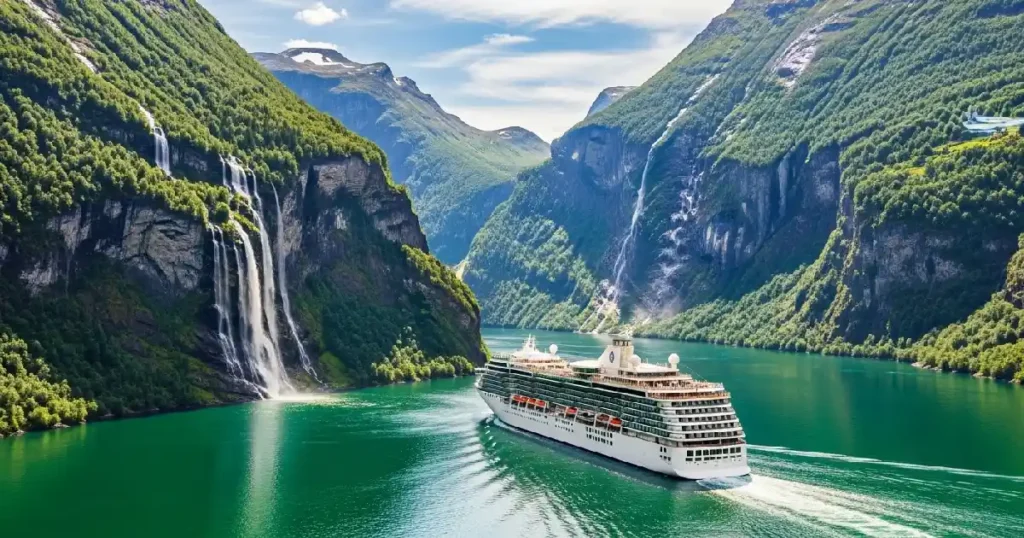 Best places to visit in Norway in the summer – Geirangerfjord cruise ship view