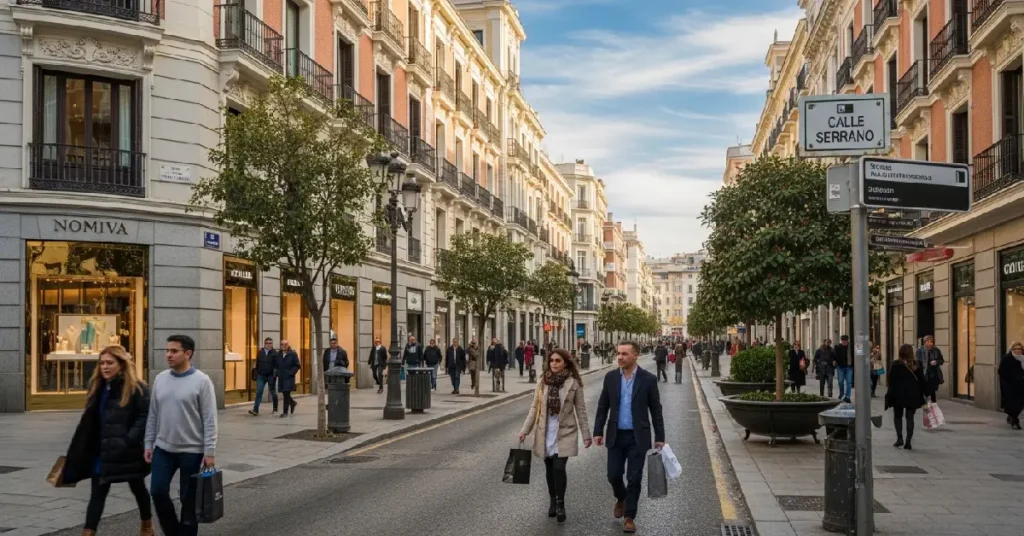 Salamanca Madrid luxury shopping street Calle Serrano