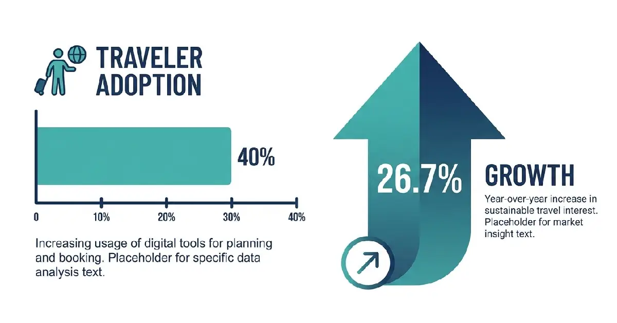 free AI travel planner 2026 adoption statistics showing 40 percent of global travelers use AI trip planning tools