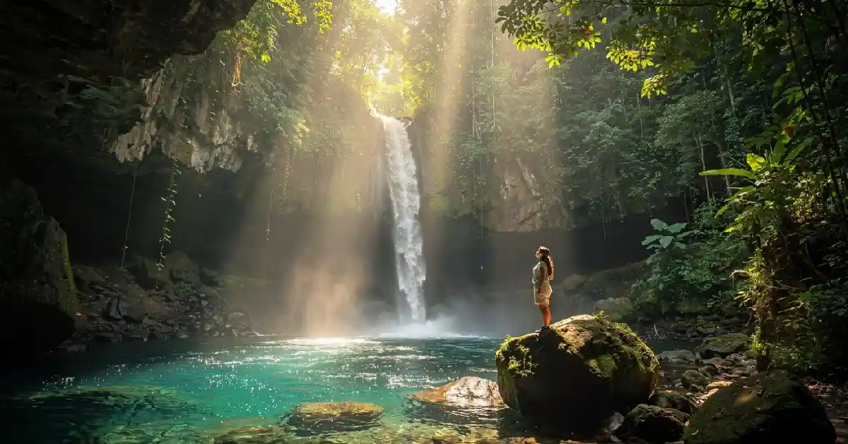 Best Bali hidden gems - Beautiful Tukad Cepung waterfall in the jungle