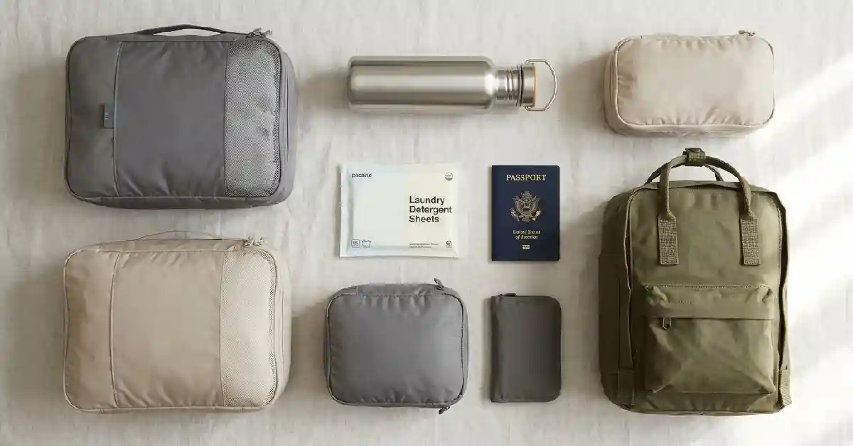 Budget travel tips for first time international travelers - minimalist packing essentials