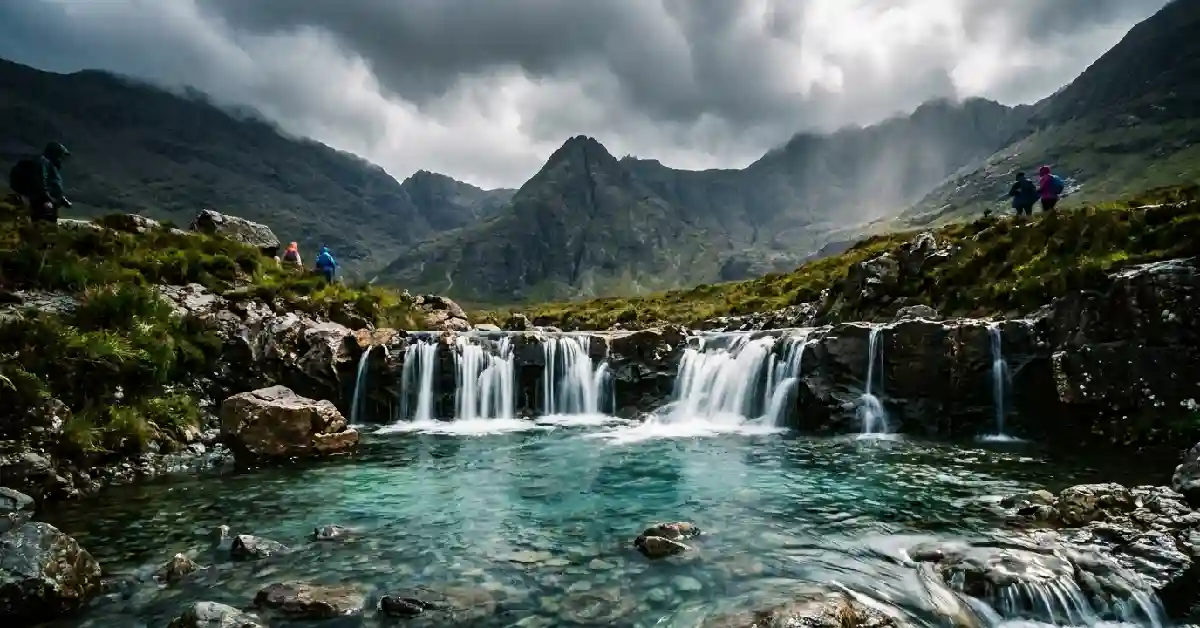 Fairy Pools on the Isle of Skye during a Scotland road trip