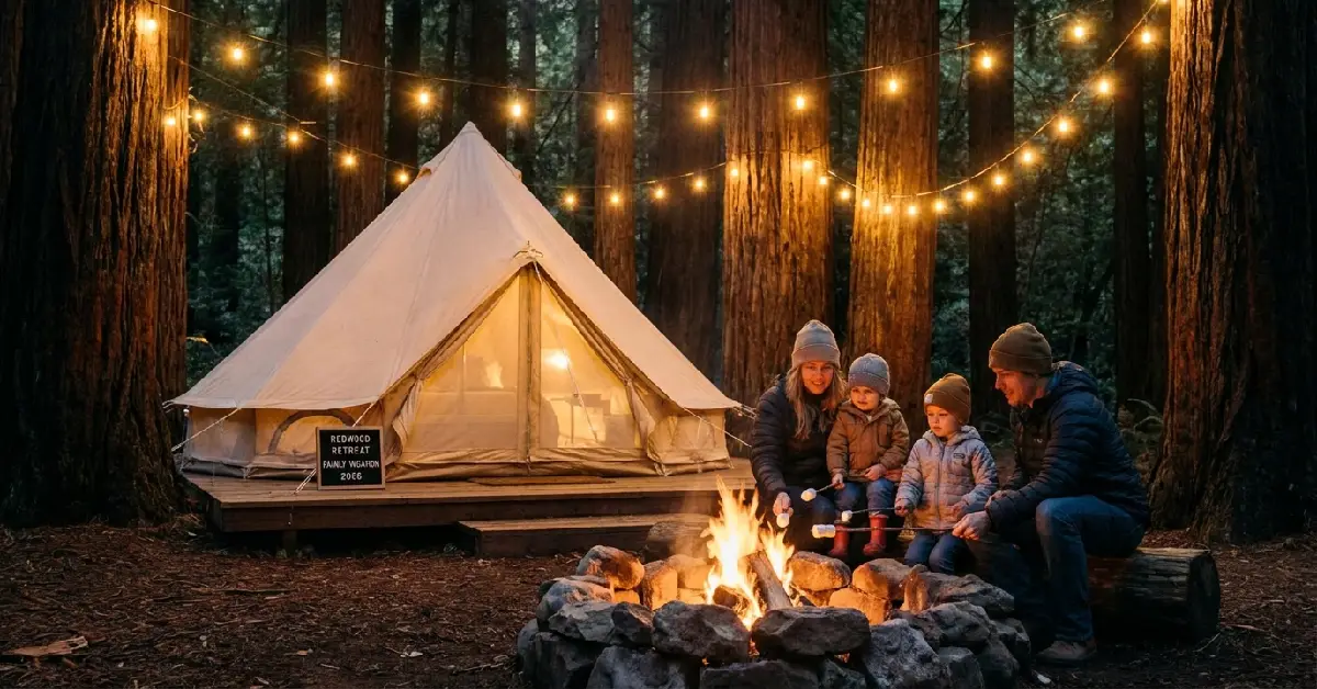 Glamping family vacation Northern California with kids 2026