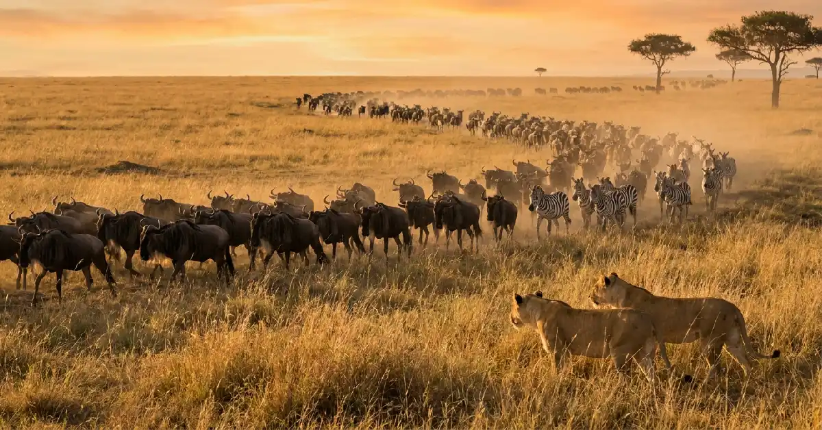 Serengeti National Park safari with Great Migration wildlife Tanzania