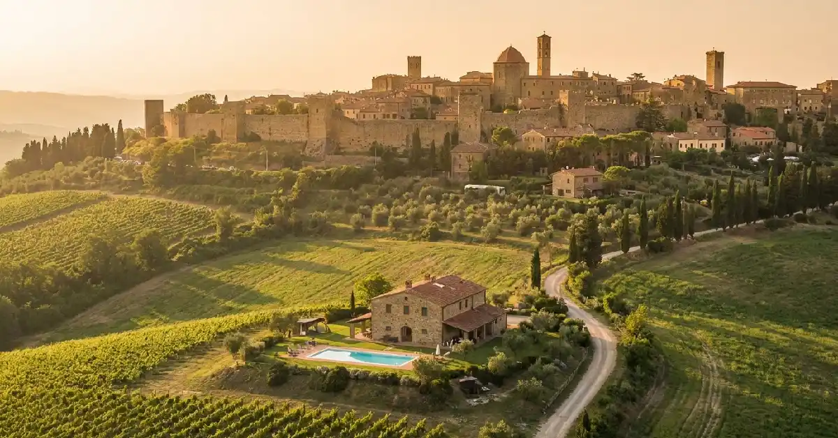 Tuscany slow travel Italy: Volterra Etruscan hill town with agriturismo and vineyards, the most beginner-friendly slow travel base in Italy