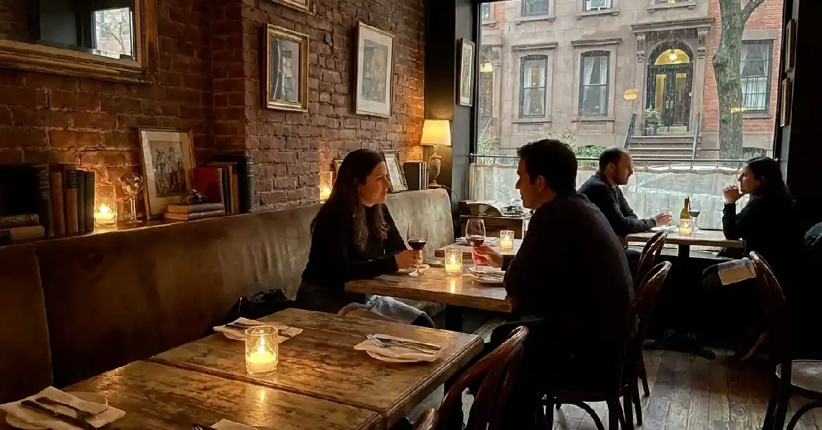 Anniversary couple enjoying romantic dinner planned by a travel planner New York City
