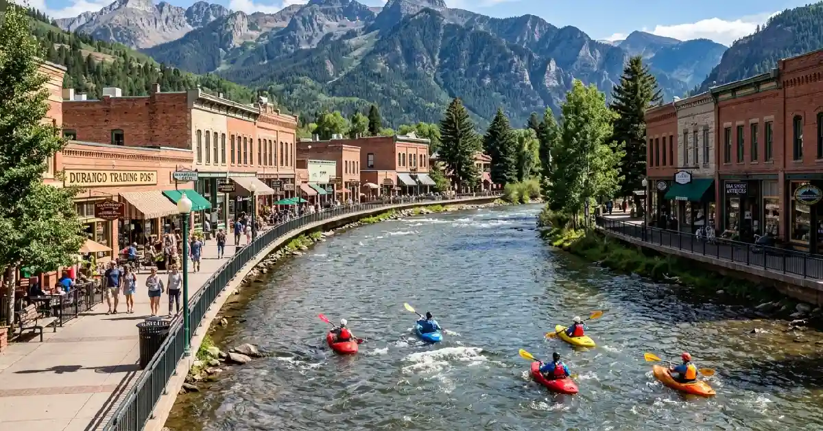 Arkansas River running through downtown Salida, Colorado