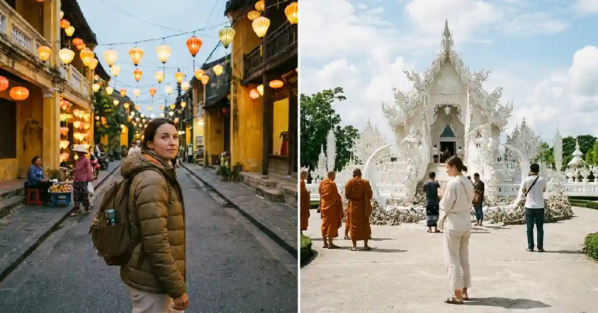 Female traveler exploring Chiang Rai and Hoi An
