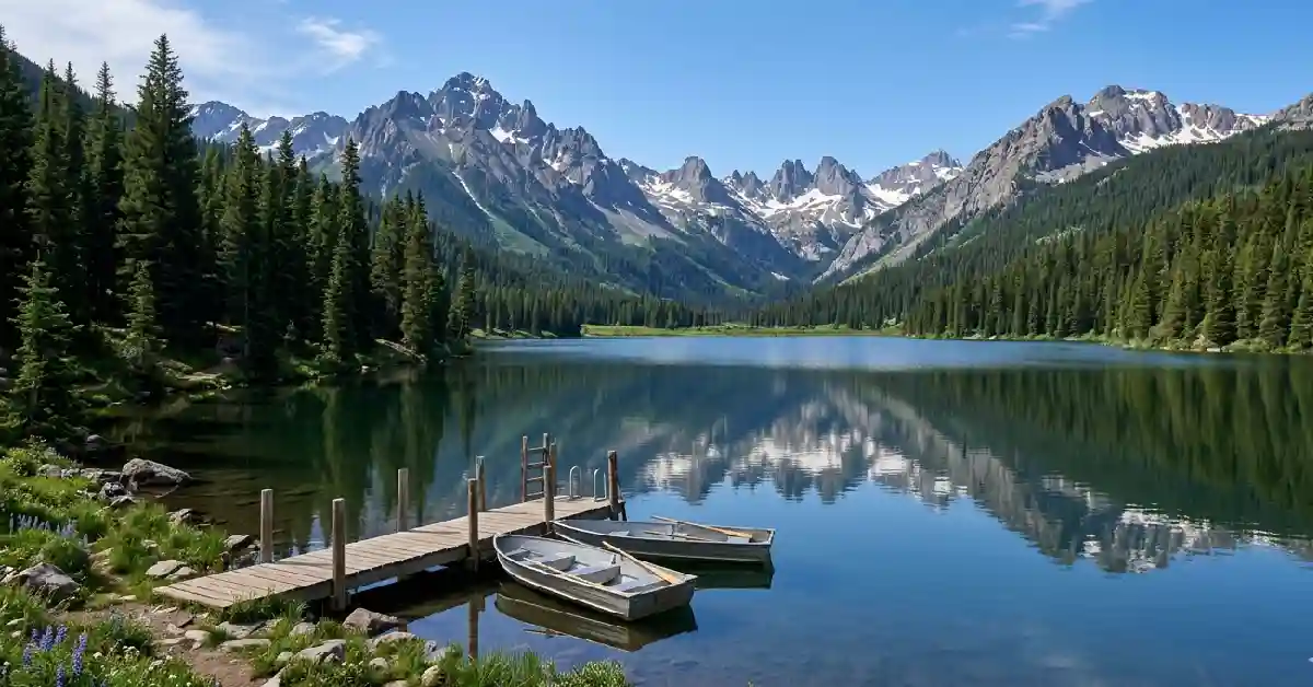 Lake San Cristobal near Lake City, Colorado, second-largest natural lake in the state