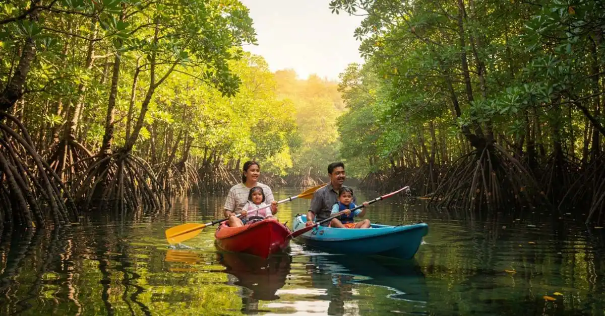 Mangrove tour in Okinawa with children