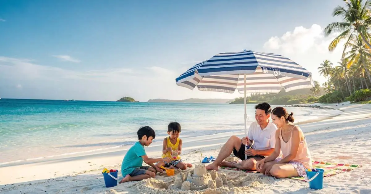 Onna Village beach family time in Okinawa"