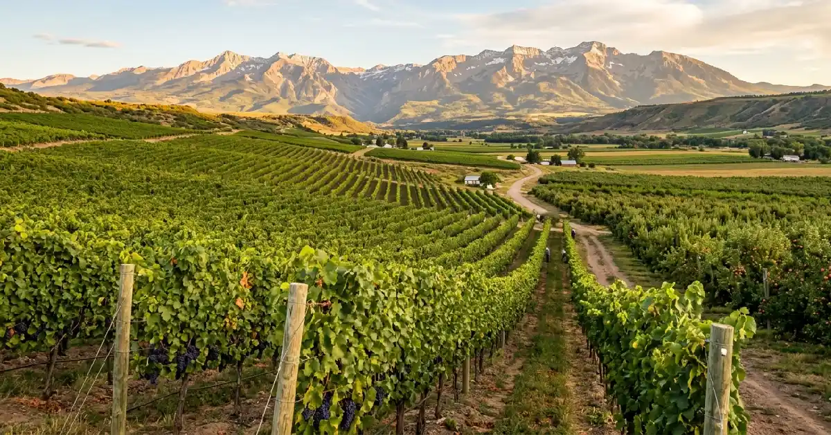 Vineyard rows in Paonia, Colorado, North Fork Valley wine country