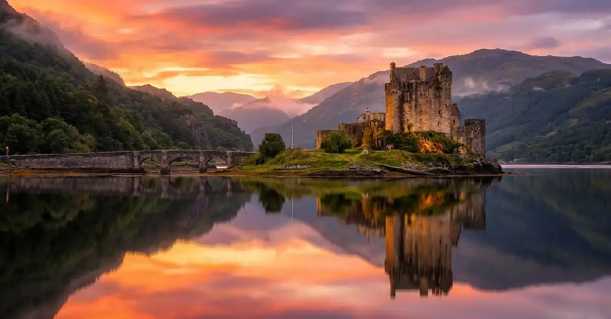 Eilean Donan Castle exemplifying Scottish landscapes and castles harmony