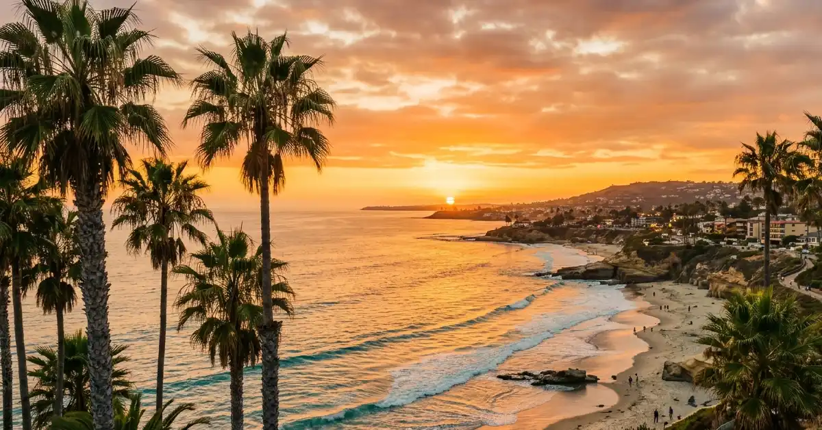 San Diego coastline at sunset, featured image for a 3-day travel itinerary