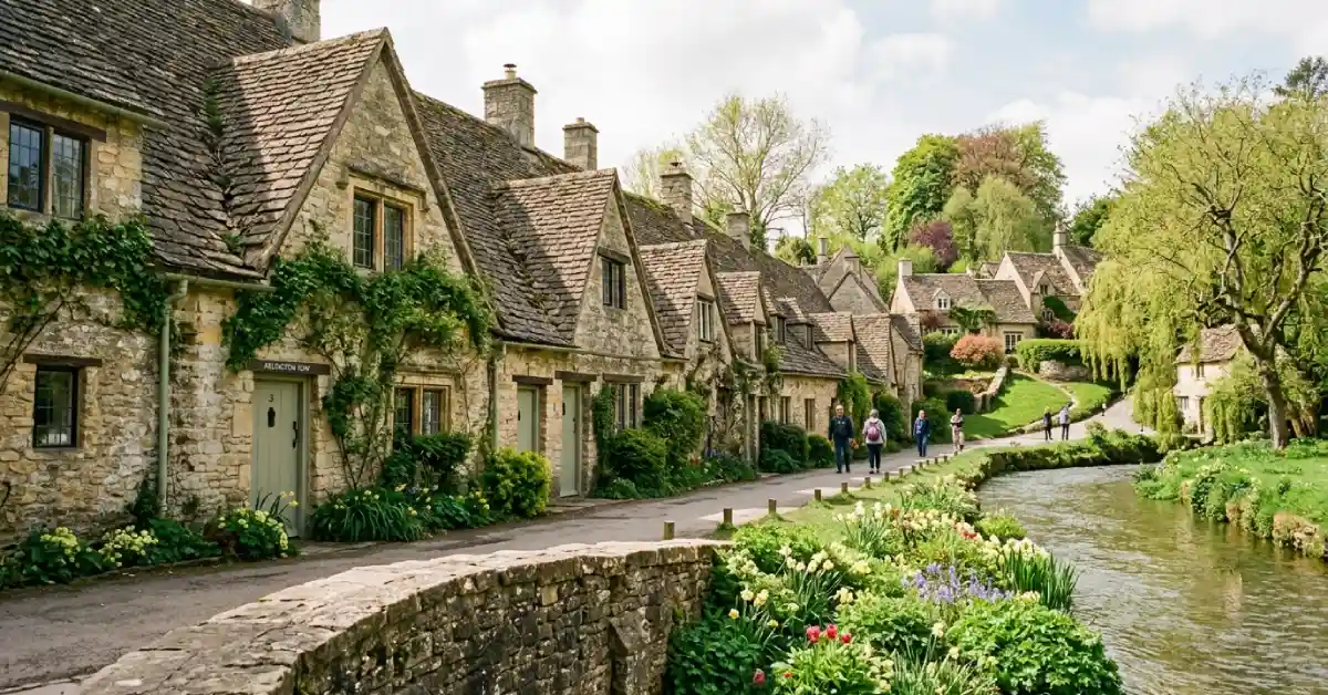 Arlington Row cottages in Bibury, one of the most beautiful villages in England
