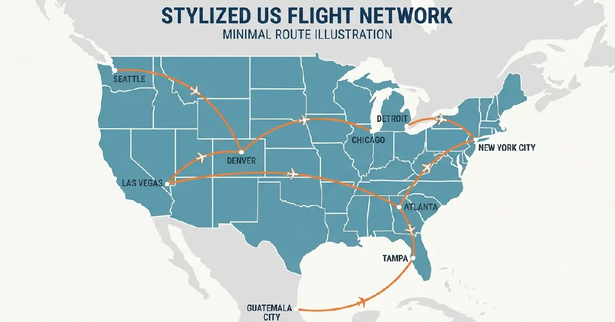 Map of Frontier Airlines new routes launching 2026