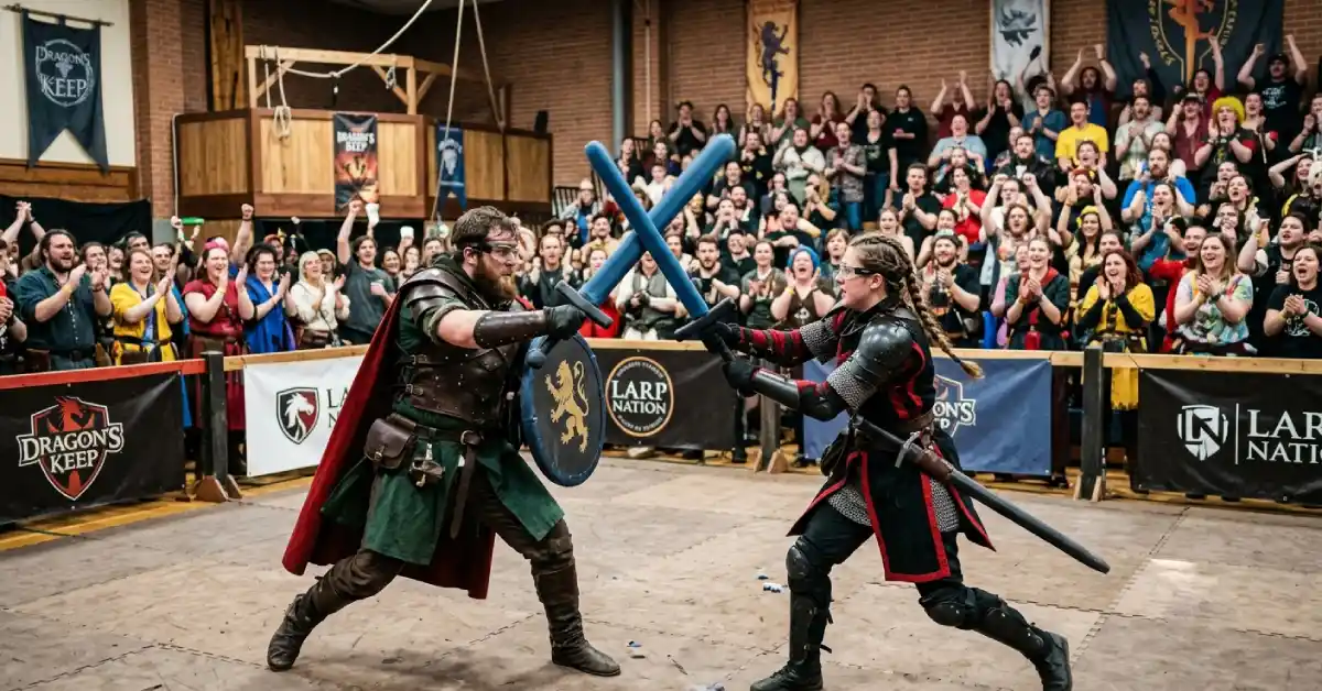 LARP combat arena at the Magik and Mythk Festival indoor Renaissance fair in Kissimmee